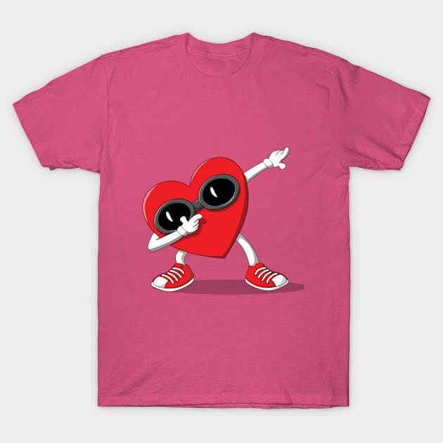 Dabbing Heart T-Shirt by JAC3D